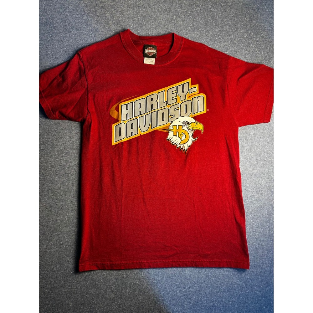 Vintage Harley Davidson Atlantic City NJ Eagle Graphic T-Shirt Red Mens Medium